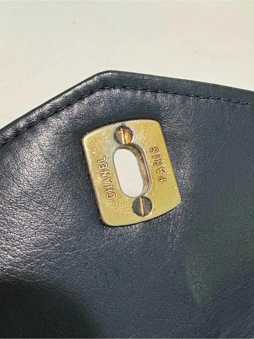 Authentic Chanel Navy Matelassé leather Belt Bag w Certificate of Authenticity